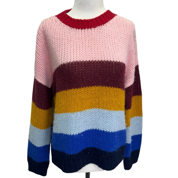 Xirena Apres Ski Sweater Stripe Chunky Soft Knit Pullover Oversized Size S - Picture 5 of 12